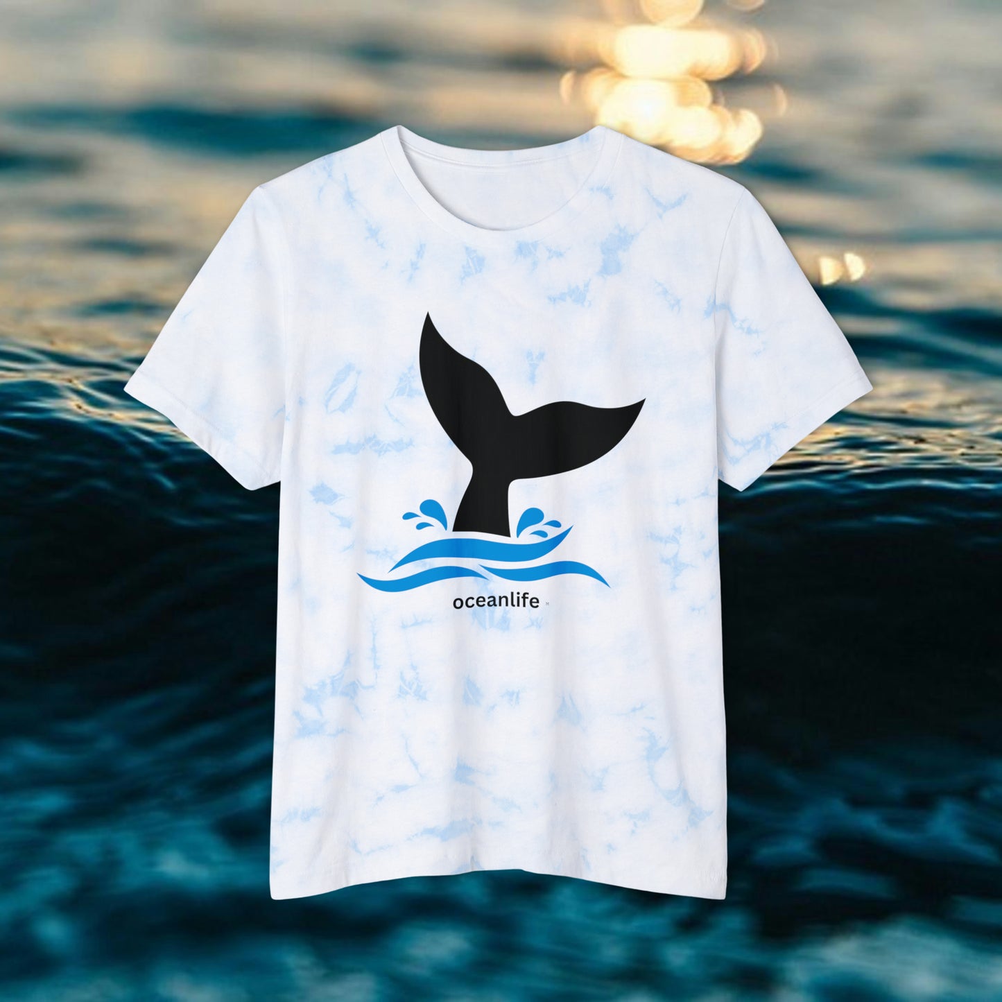 Ocean life Whale Tail by MII Designs Unisex Fashion Tie-Dyed Tee Shirt B+C