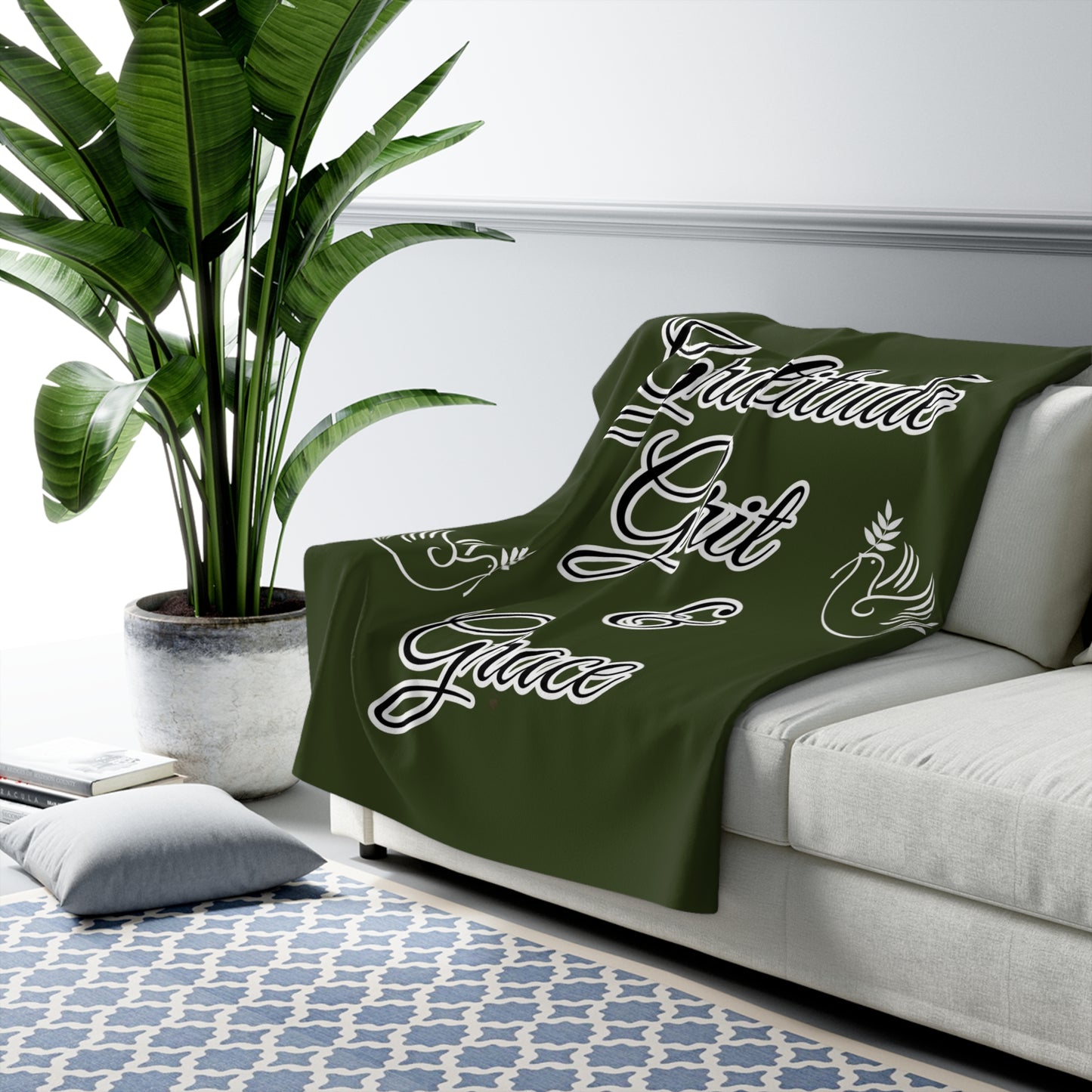 Gratitude Grit and Grace - Cozy Sherpa Fleece Blanket