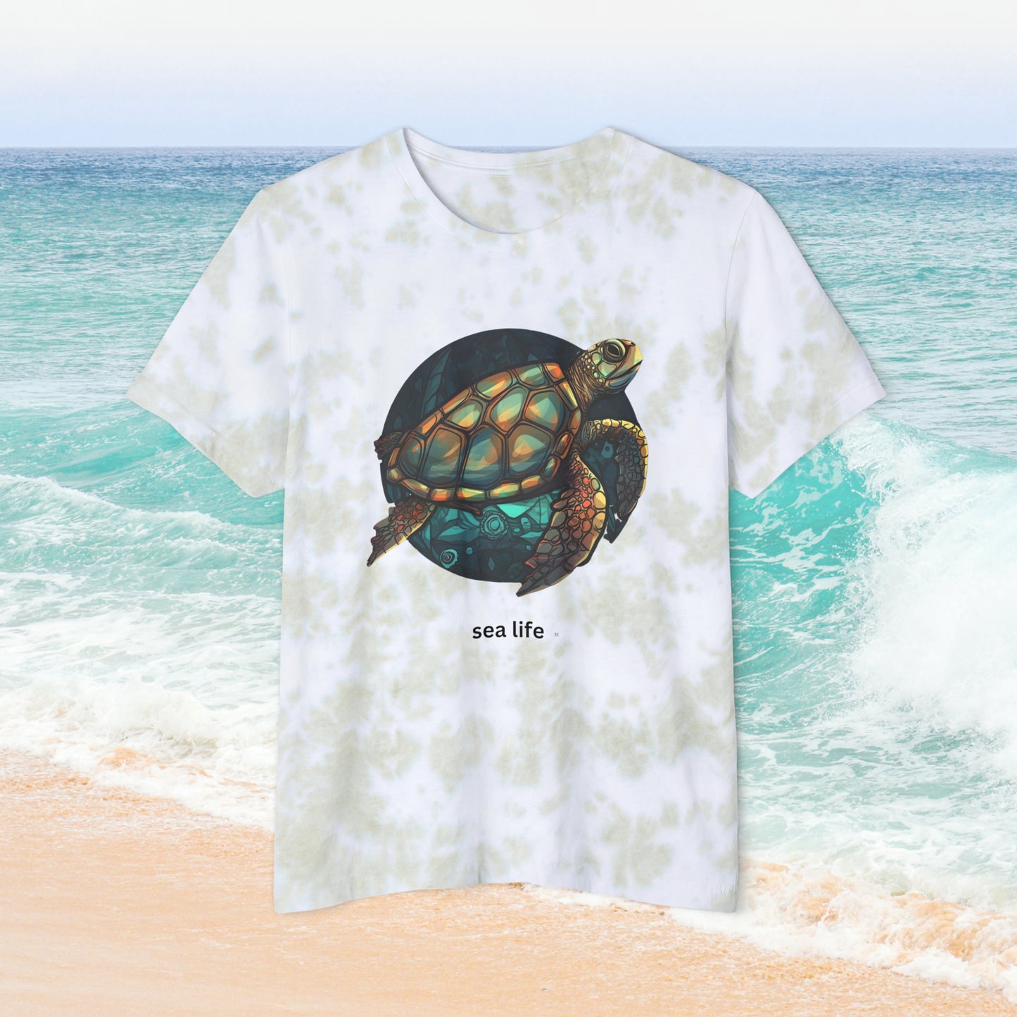 Sea Life Sea Turtle MII Designs Unisex Fashion Tie Dyed T-Shirt Tee Shirts B+C