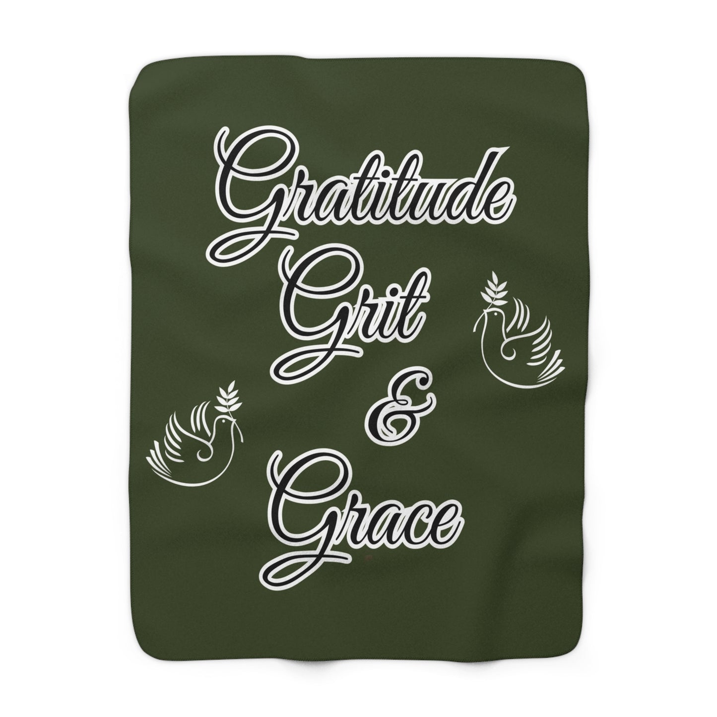 Gratitude Grit and Grace - Cozy Sherpa Fleece Blanket