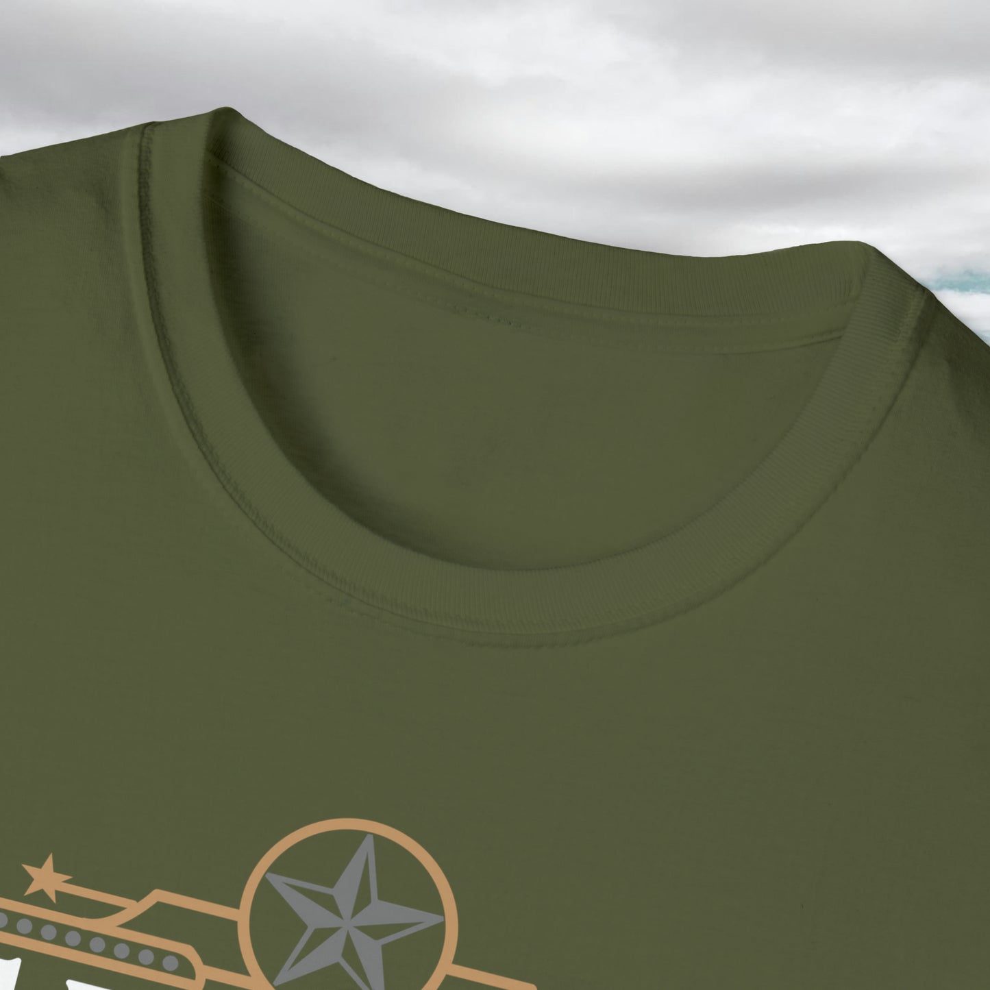 Texas T-shirt Elegant Gold Banner, Silver Star, Accents on a beautiful Graphic Softstyle T-Shirt Unisex Designs by MII