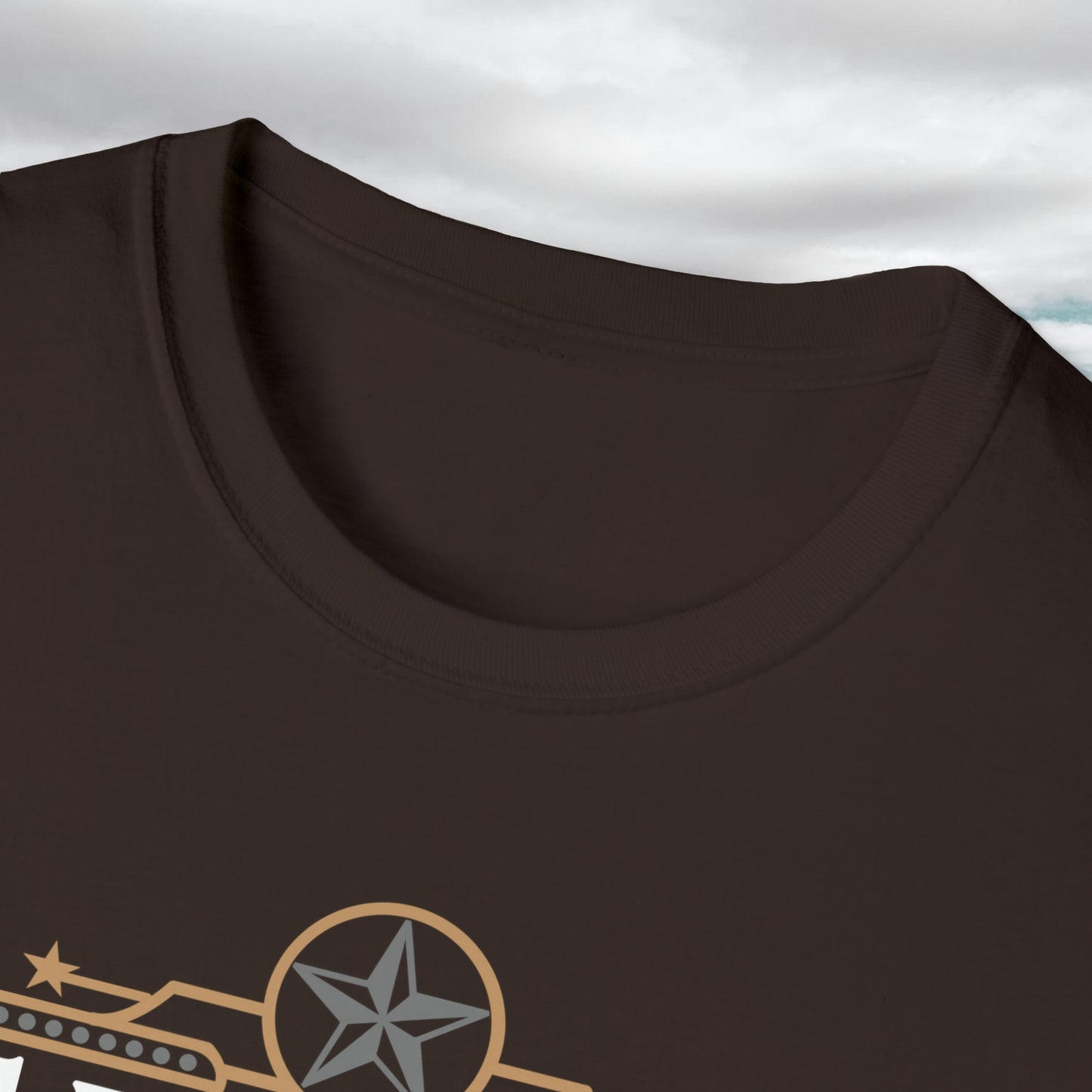 Texas T-shirt Elegant Gold Banner, Silver Star, Accents on a beautiful Graphic Softstyle T-Shirt Unisex Designs by MII
