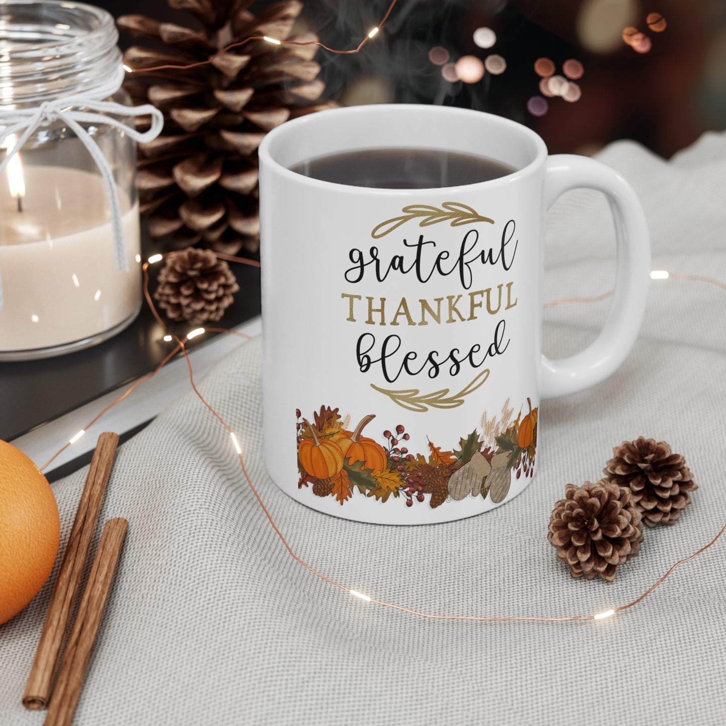 Grateful Thankful Blessed Mug 11oz