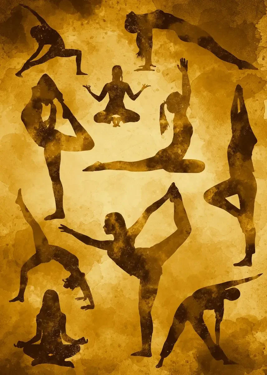 Vintage Yoga Pose Series: Art Poster (Unframed Canvas) Painting Wall Prints Yoga Room