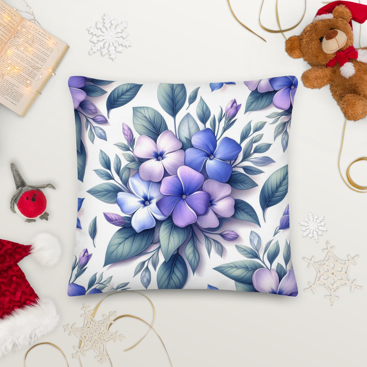 Periwinkles in Bloom Premium Pillows