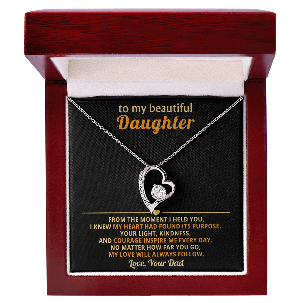 To My Beautiful Daughter from Your Dad - Forever Love Message Card Jewelry Gift