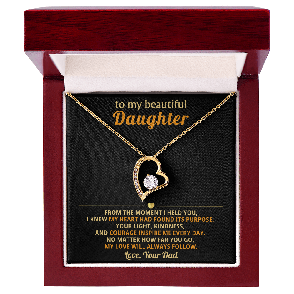 To My Beautiful Daughter from Your Dad - Forever Love Message Card Jewelry Gift