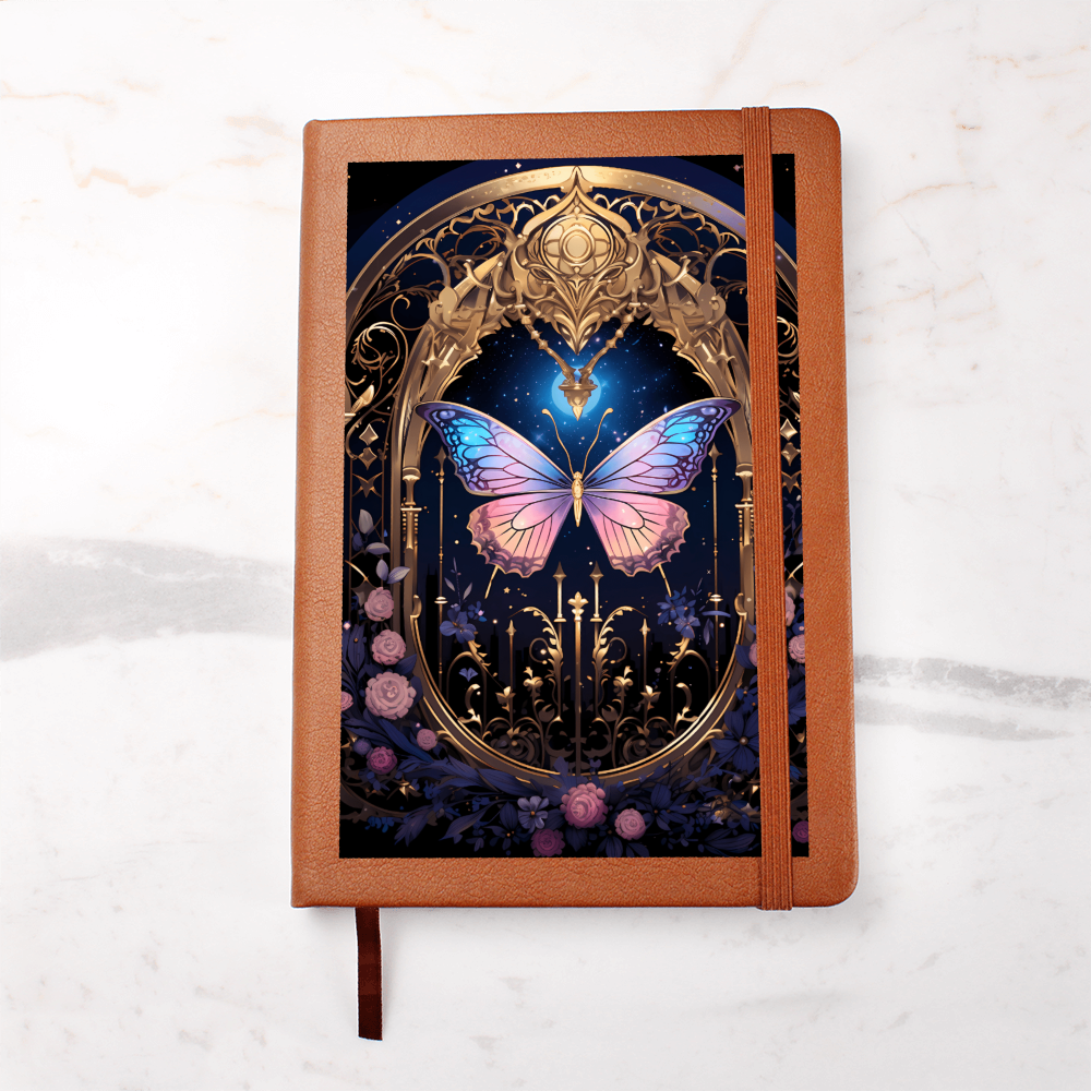 Pink, Blue and Lilac Butterfly Gate – Vegan Leather Graphic Journal