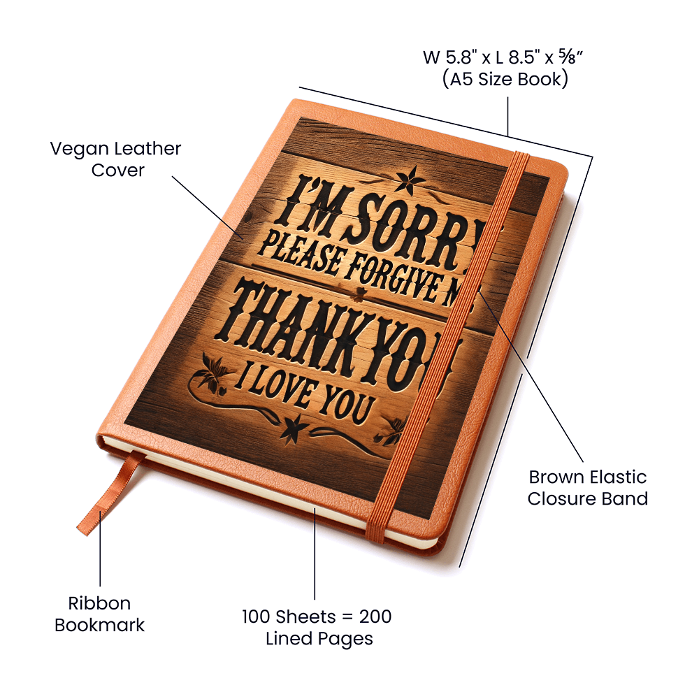 Ho'Oponopono Healing and Clearing Journal - Graphic Vegan Leather Notebook