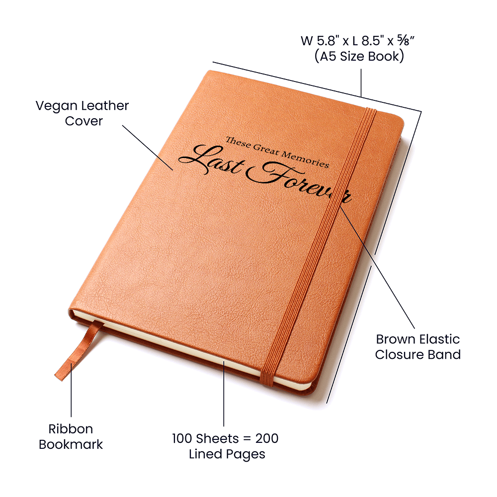 These Great Memories Last Forever - Vegan Leather Graphic Journal