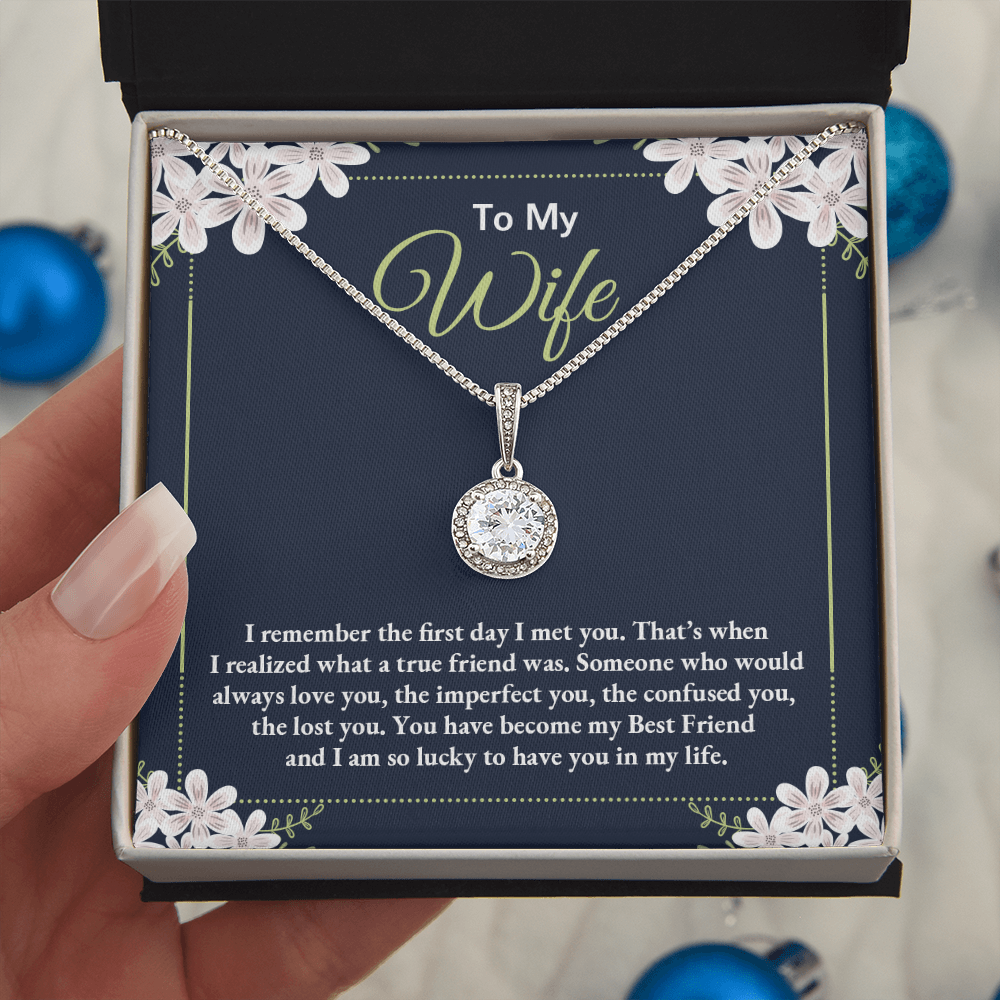 To My Wife - I Am So Lucky To Have You In My Life - Eternal Hope Necklace Message Card Jewelry