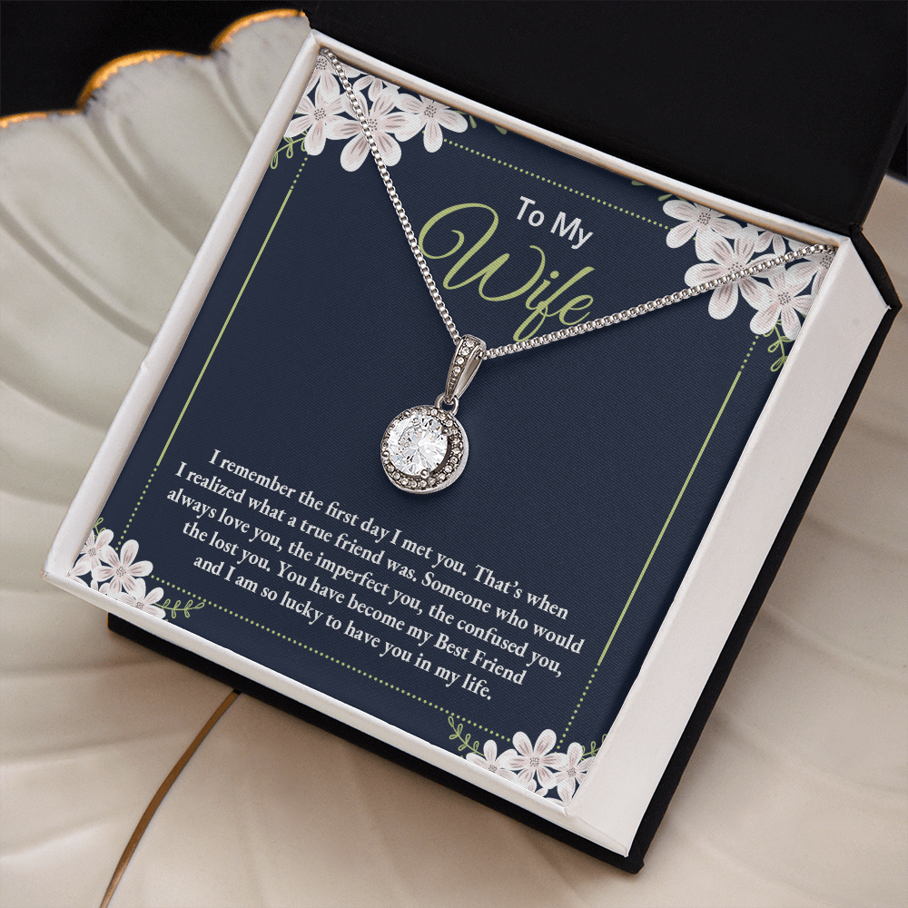 To My Wife - I Am So Lucky To Have You In My Life - Eternal Hope Necklace Message Card Jewelry