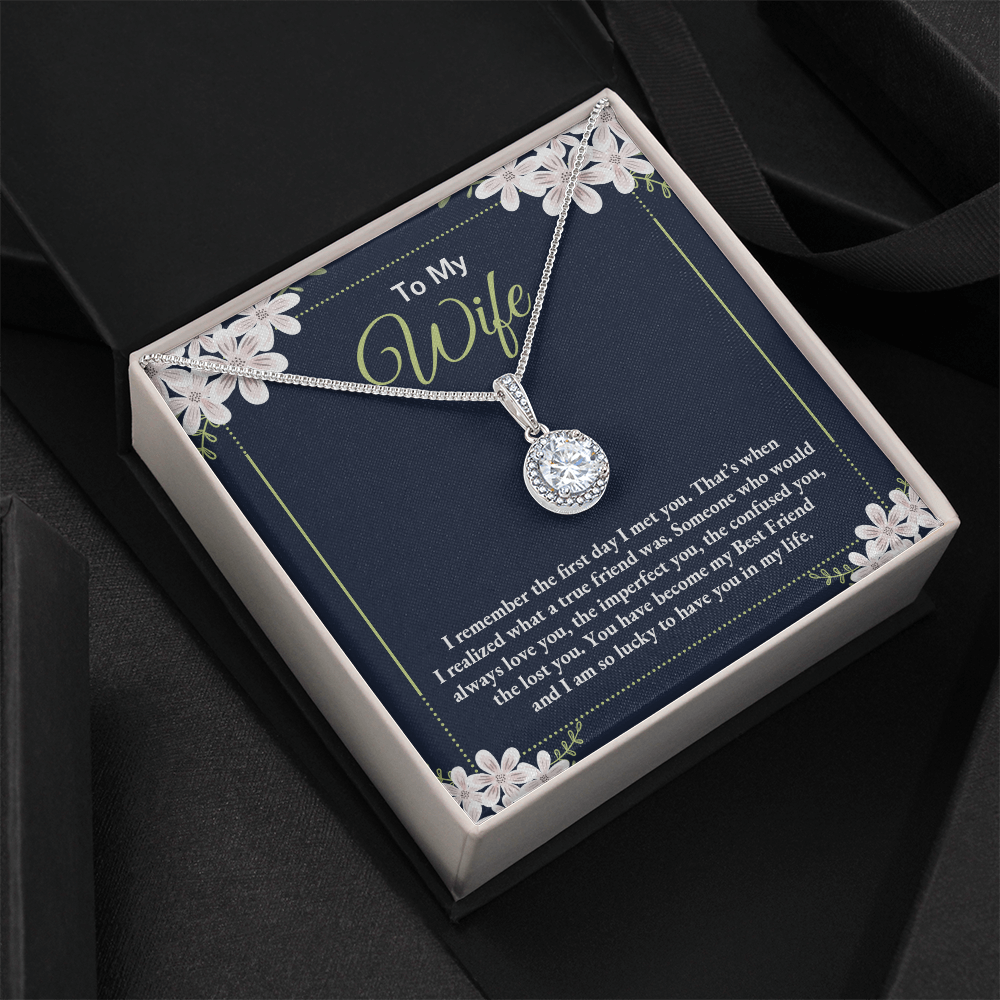 To My Wife - I Am So Lucky To Have You In My Life - Eternal Hope Necklace Message Card Jewelry