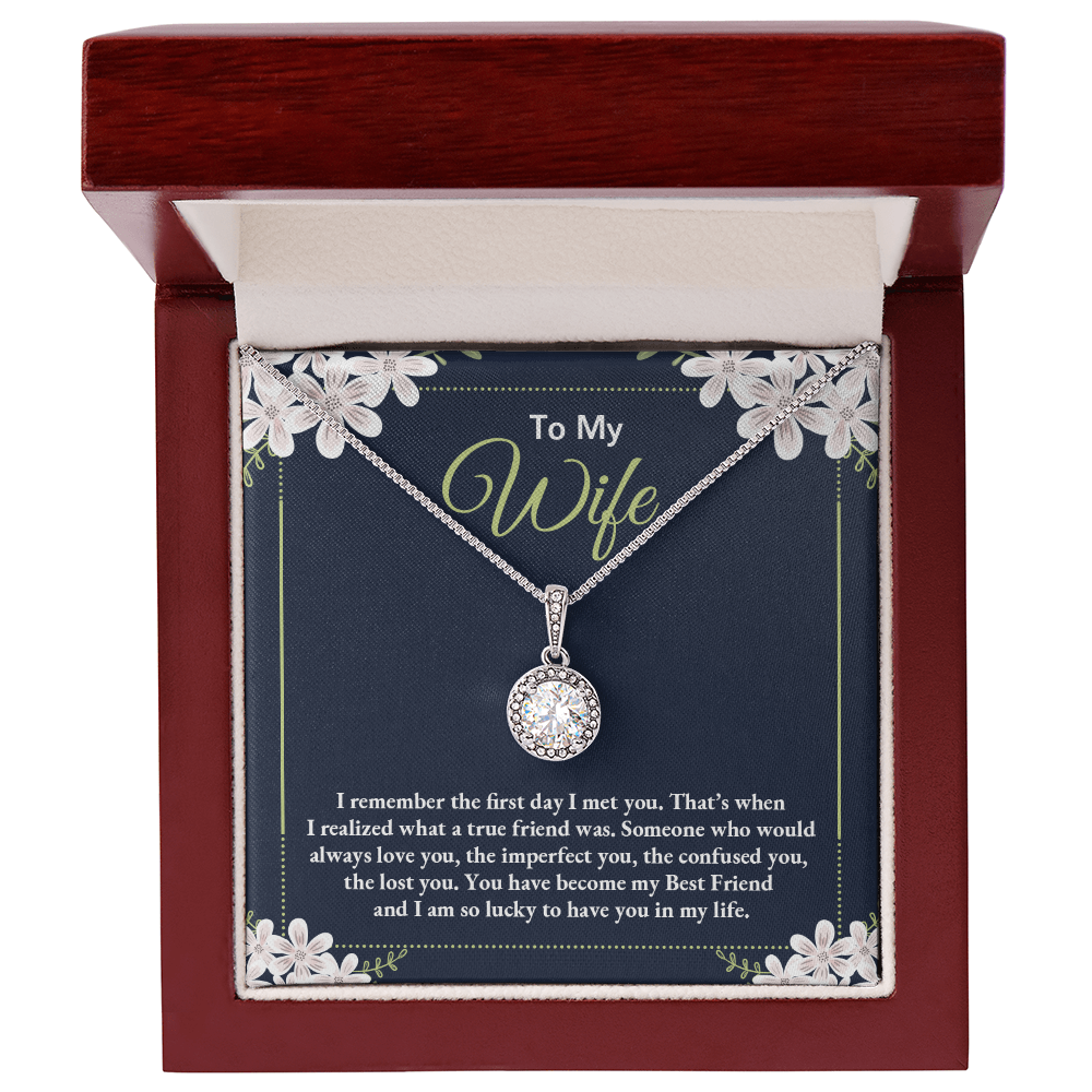 To My Wife - I Am So Lucky To Have You In My Life - Eternal Hope Necklace Message Card Jewelry