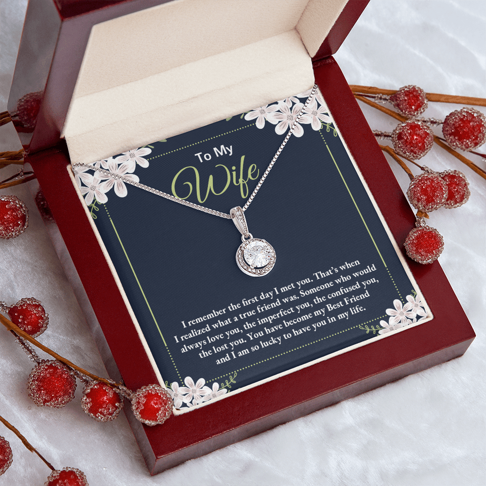 To My Wife - I Am So Lucky To Have You In My Life - Eternal Hope Necklace Message Card Jewelry
