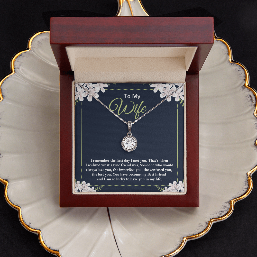 To My Wife - I Am So Lucky To Have You In My Life - Eternal Hope Necklace Message Card Jewelry