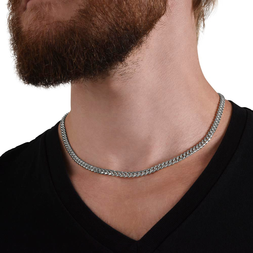 Classic Cuban Link Chain is the perfect gift - Adjustable length Available in Polished Stainless Steel and 18k Yellow Gold Over Stainless Steel