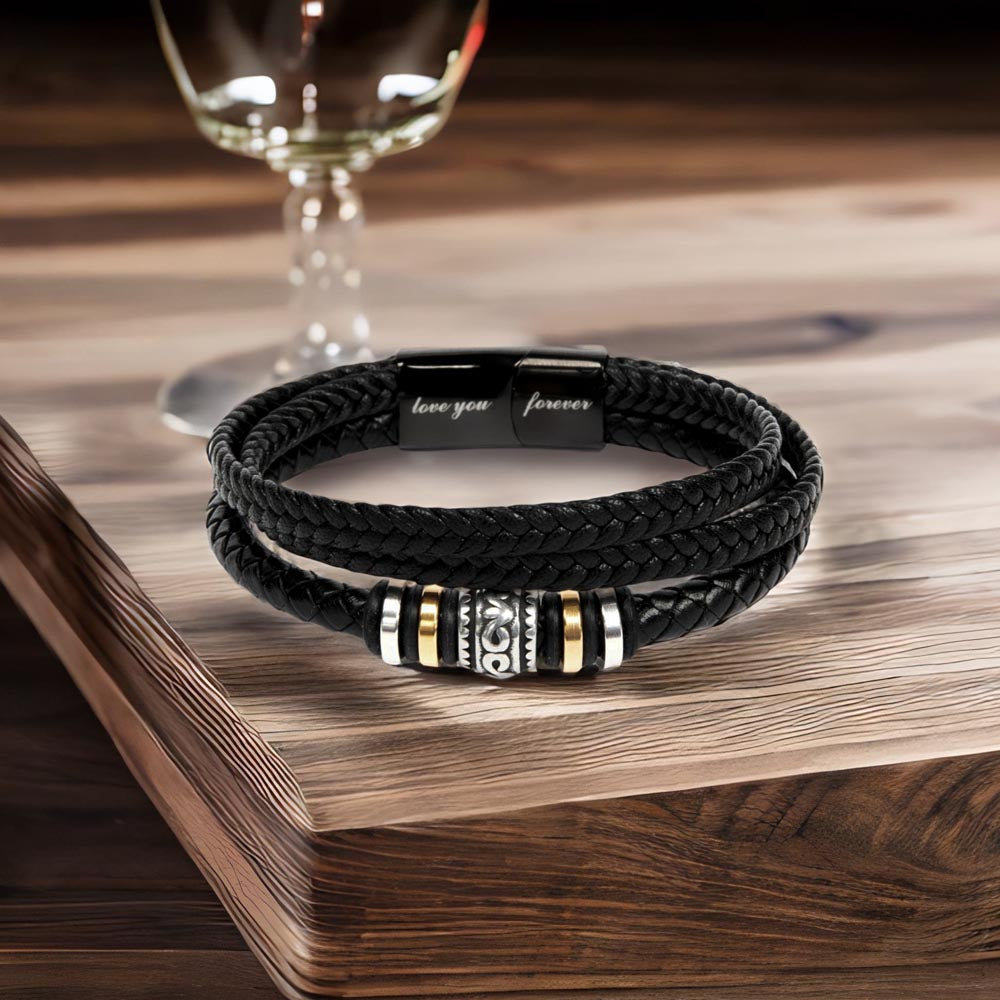 We've Been Through It All Together And We Made It - Love You Forever - Braided Vegan Leather Message Bracelet