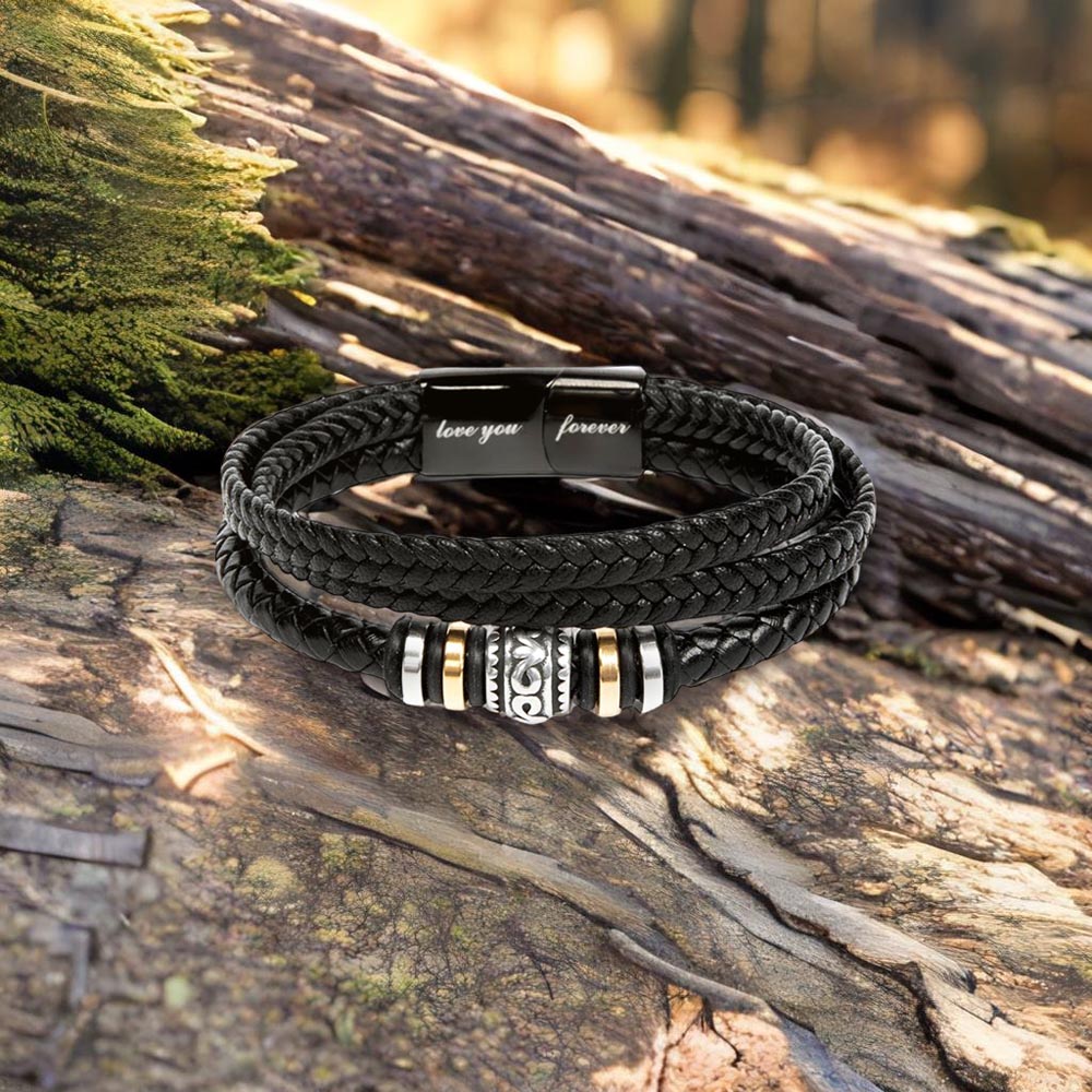 We've Been Through It All Together And We Made It - Love You Forever - Braided Vegan Leather Message Bracelet