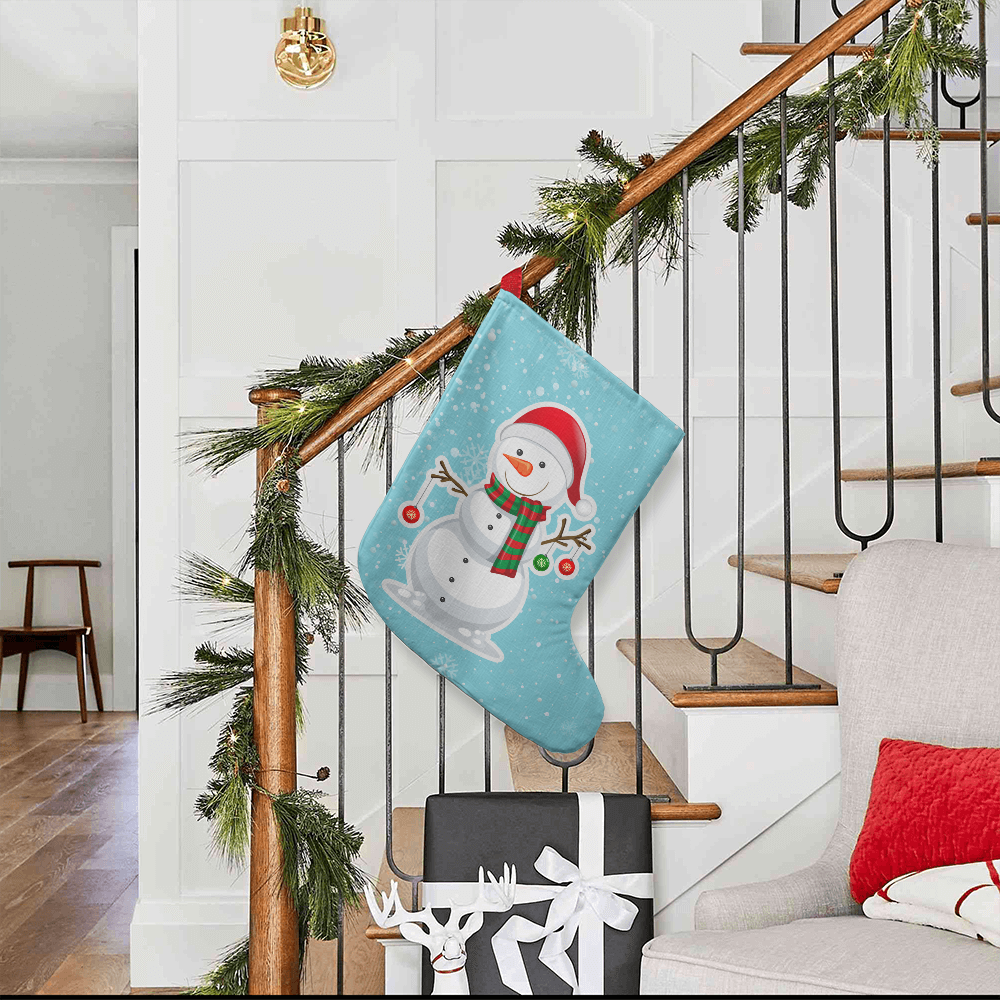 Snowman with Ornaments - Giant Christmas Stocking