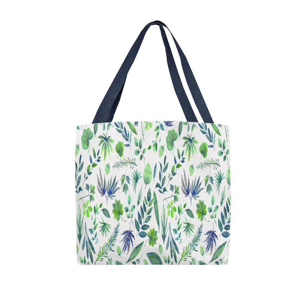 Spring and Summer Beautiful Green Floral Design - All Over Print Tote Bag in 3 Sizes