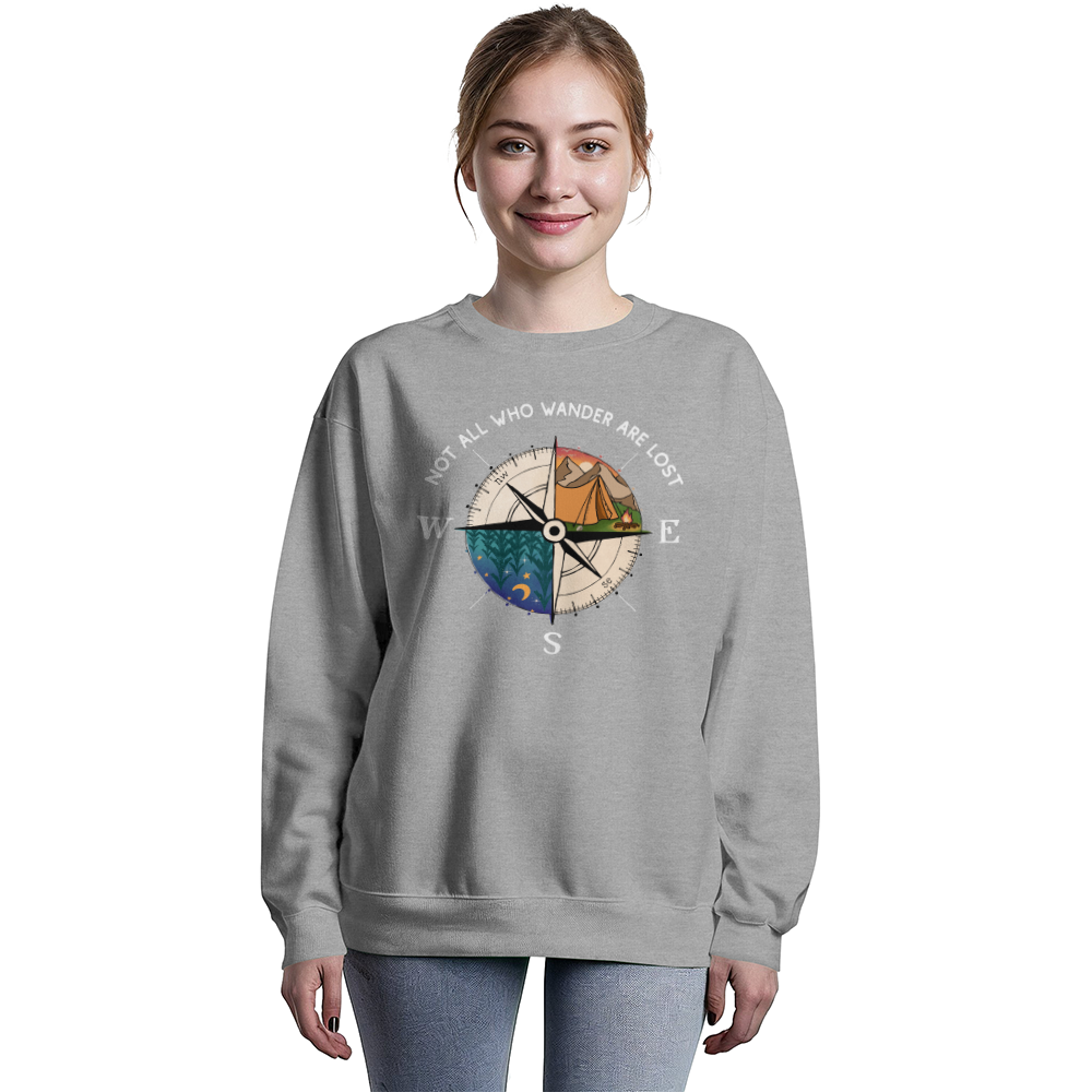 All Who Wander Are Not Lost - Camping Outdoors Bella & Canvas 3945 Sweatshirt