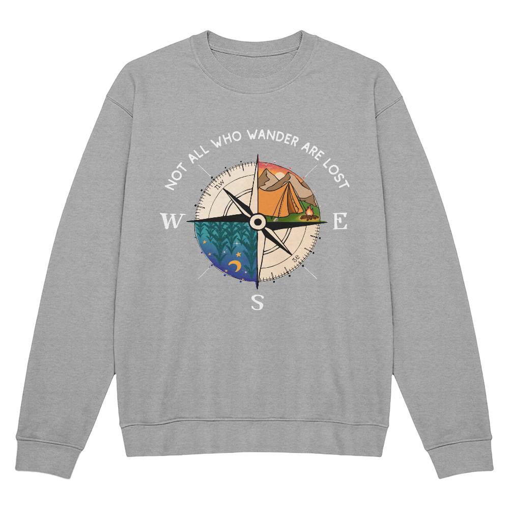 All Who Wander Are Not Lost - Camping Outdoors Bella & Canvas 3945 Sweatshirt