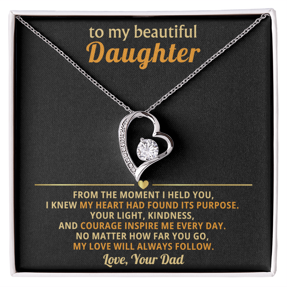 To My Beautiful Daughter from Your Dad - Forever Love Message Card Jewelry Gift