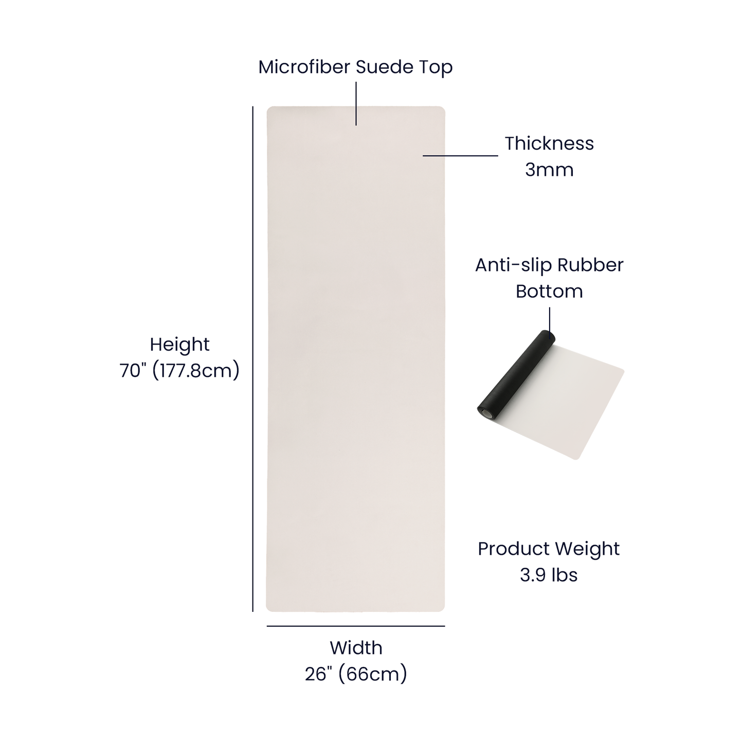 Aura Aligned Radiant Crystals and Chakra Colors - Yoga Mat with Rubber Backing for Stability