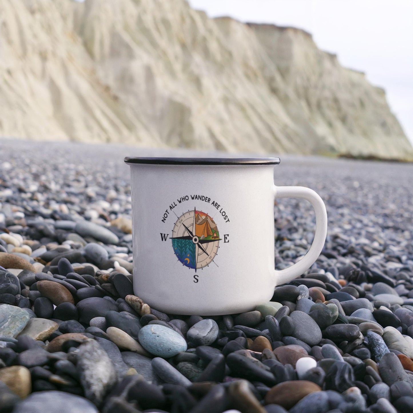 Not All Who Wander Are Lost Outdoors Enamel Camp Mug 12oz