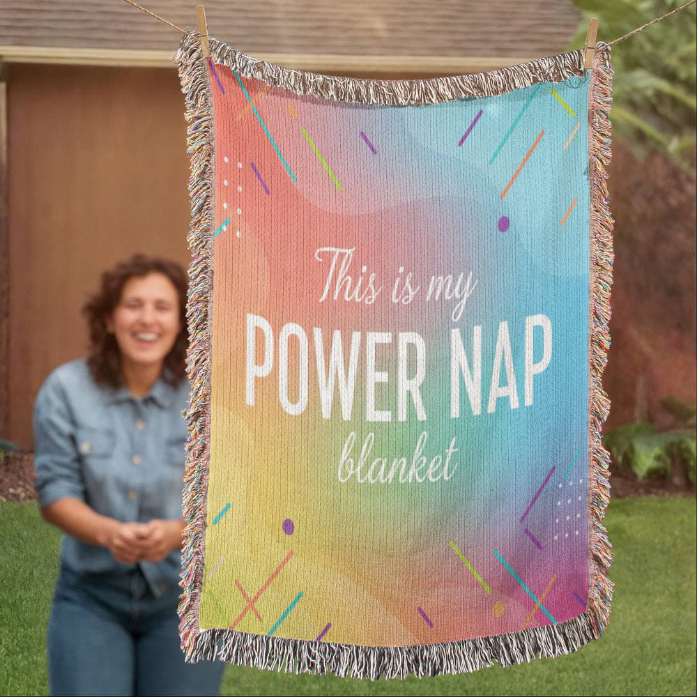 Our Colorful POWER NAP Blanket = Your Cozy Companion - Eco Friendly 100% Cotton Blanket in 3 Sizes