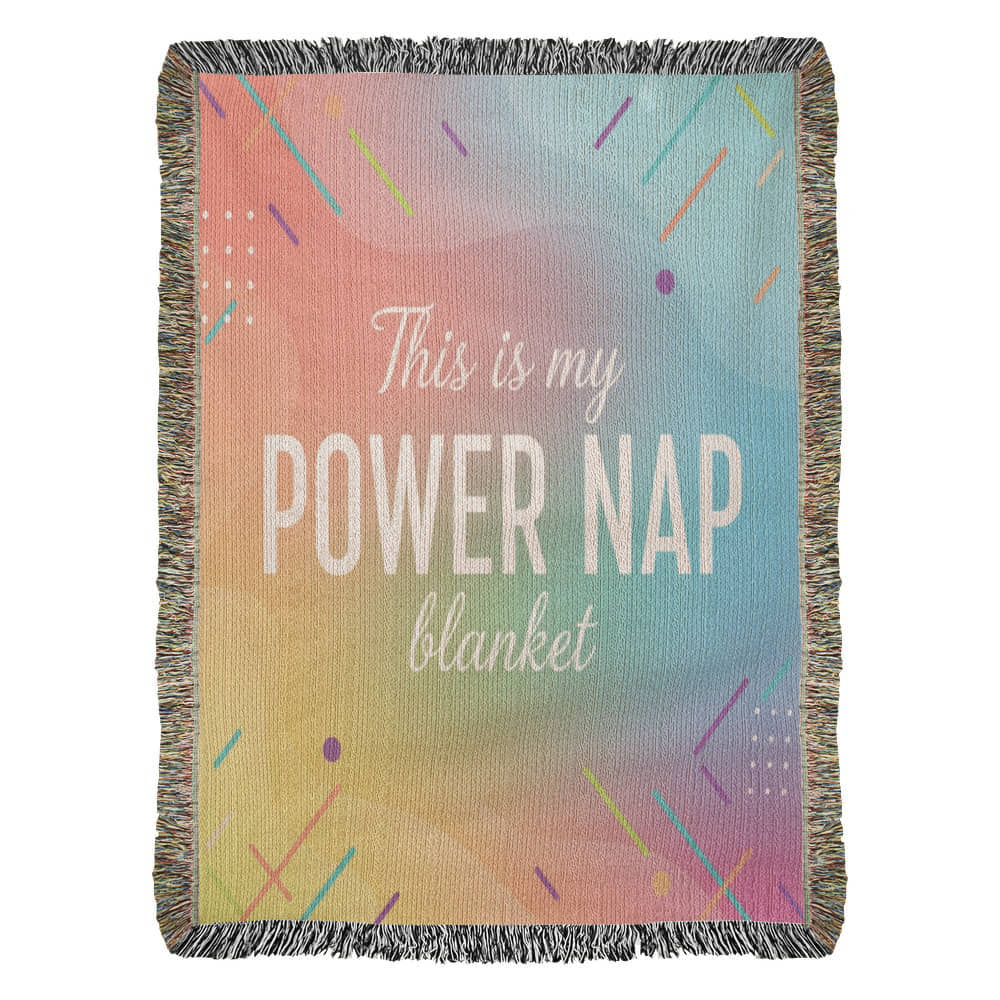 Our Colorful POWER NAP Blanket = Your Cozy Companion - Eco Friendly 100% Cotton Blanket in 3 Sizes
