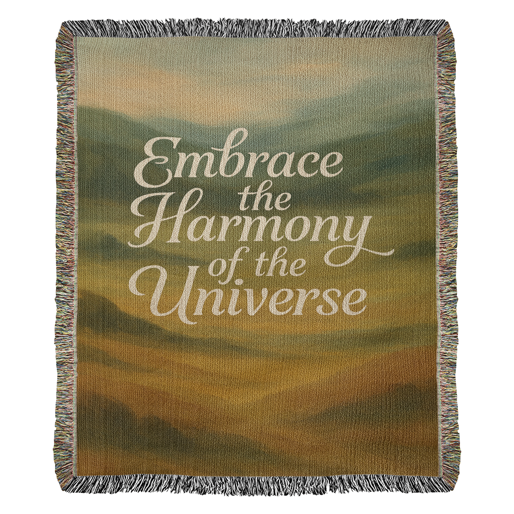 Embrace the Harmony of the Universe - Eco-Friendly 100% Cotton Woven Blanket in 3 sizes