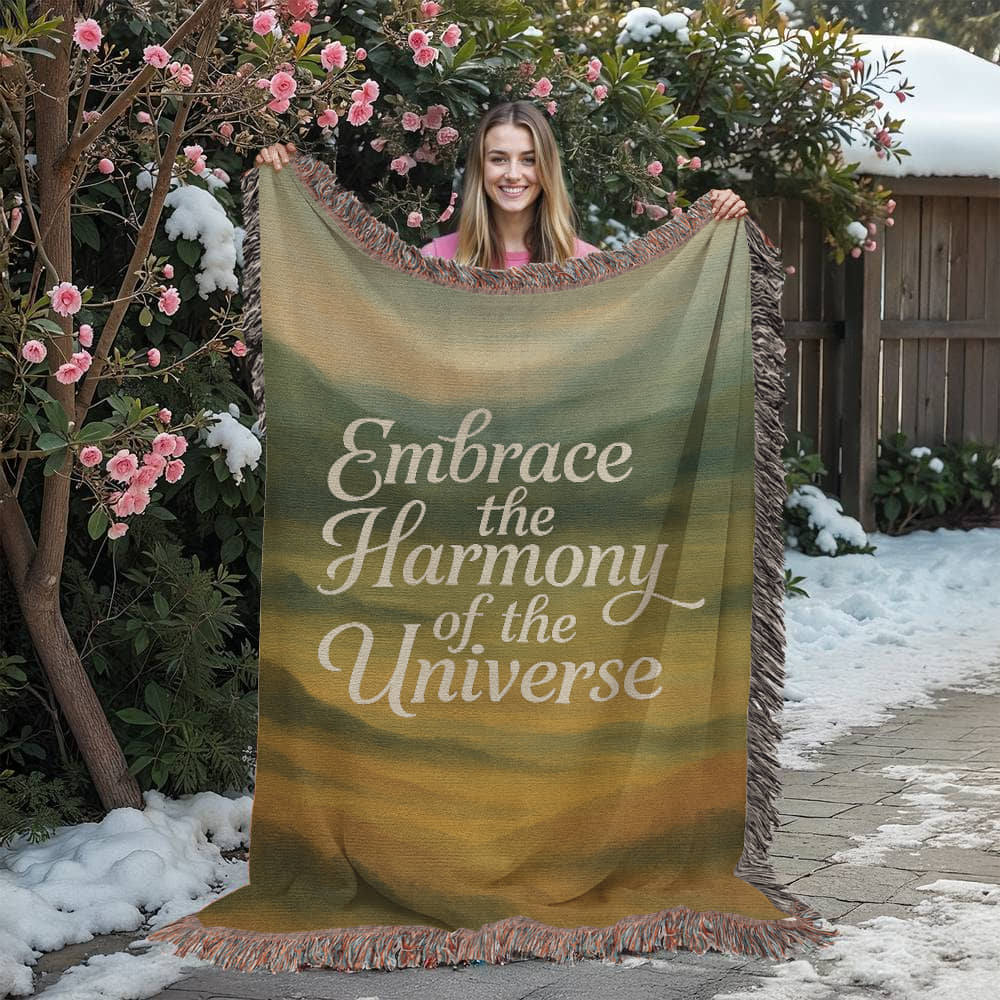 Embrace the Harmony of the Universe - Eco-Friendly 100% Cotton Woven Blanket in 3 sizes
