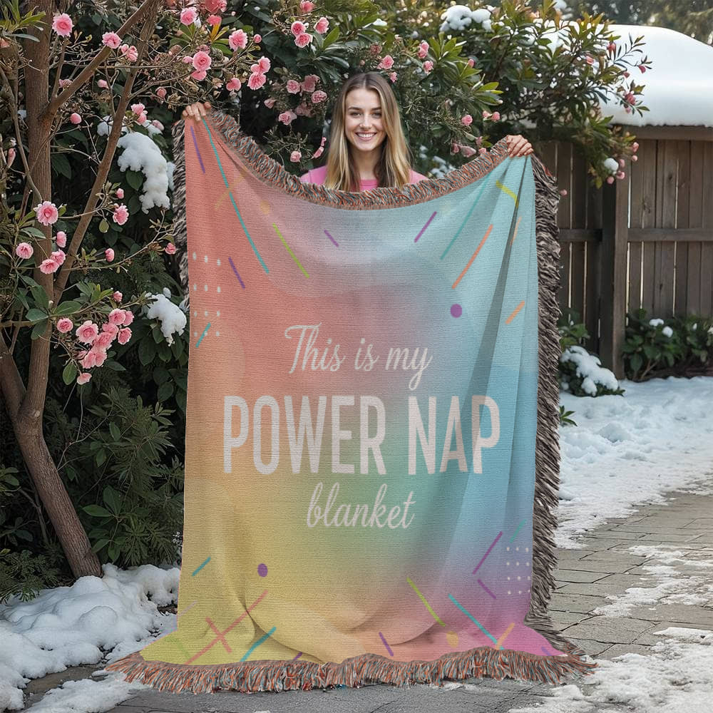 Our Colorful POWER NAP Blanket = Your Cozy Companion - Eco Friendly 100% Cotton Blanket in 3 Sizes