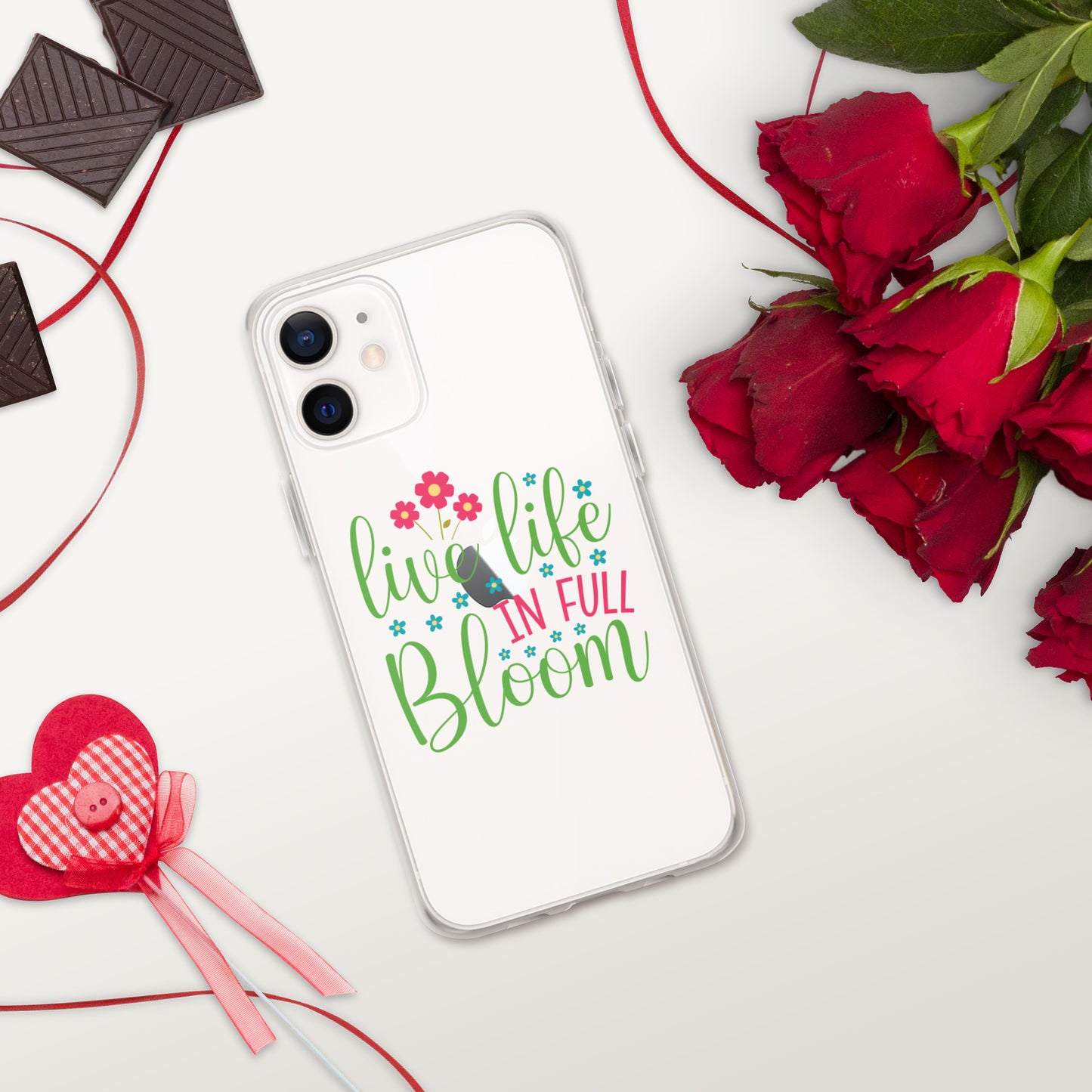 Live Life in Full Bloom Clear Case Cover for iPhone®