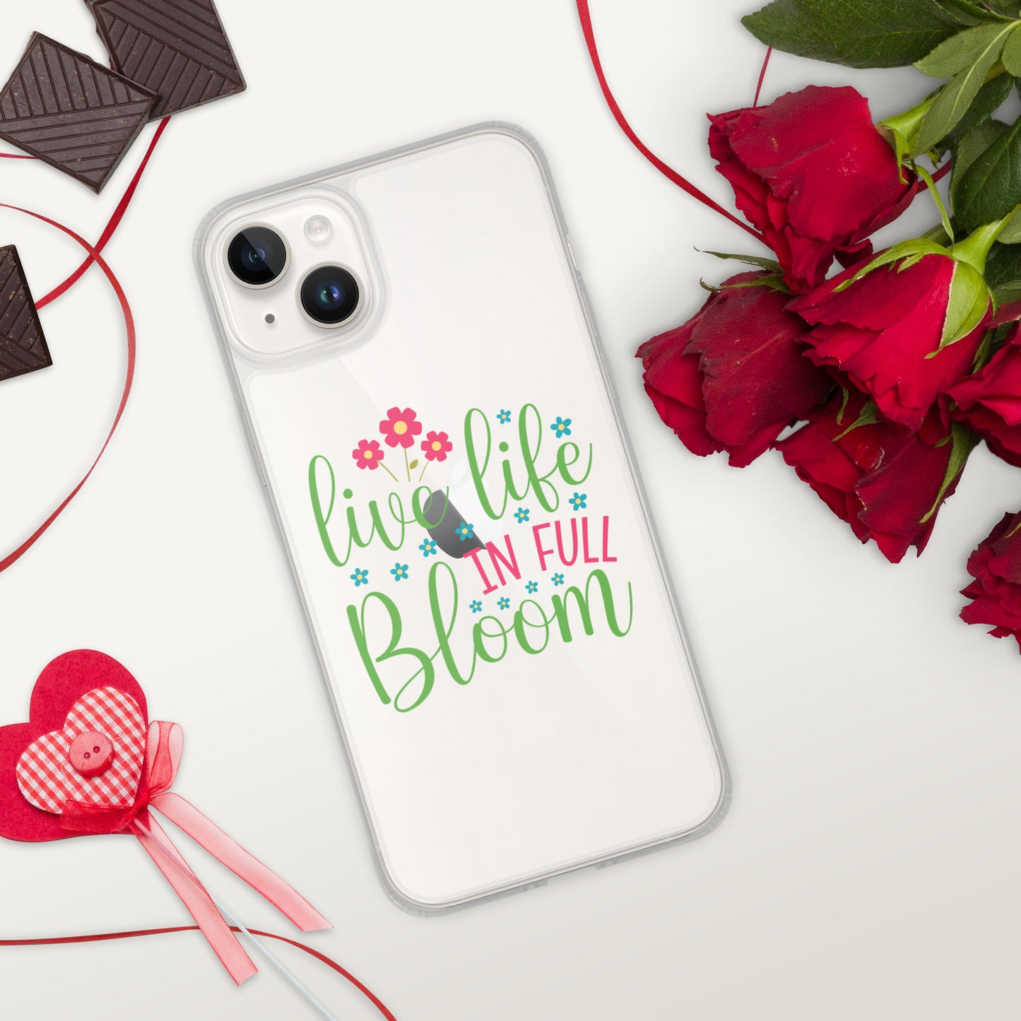 Live Life in Full Bloom Clear Case Cover for iPhone®
