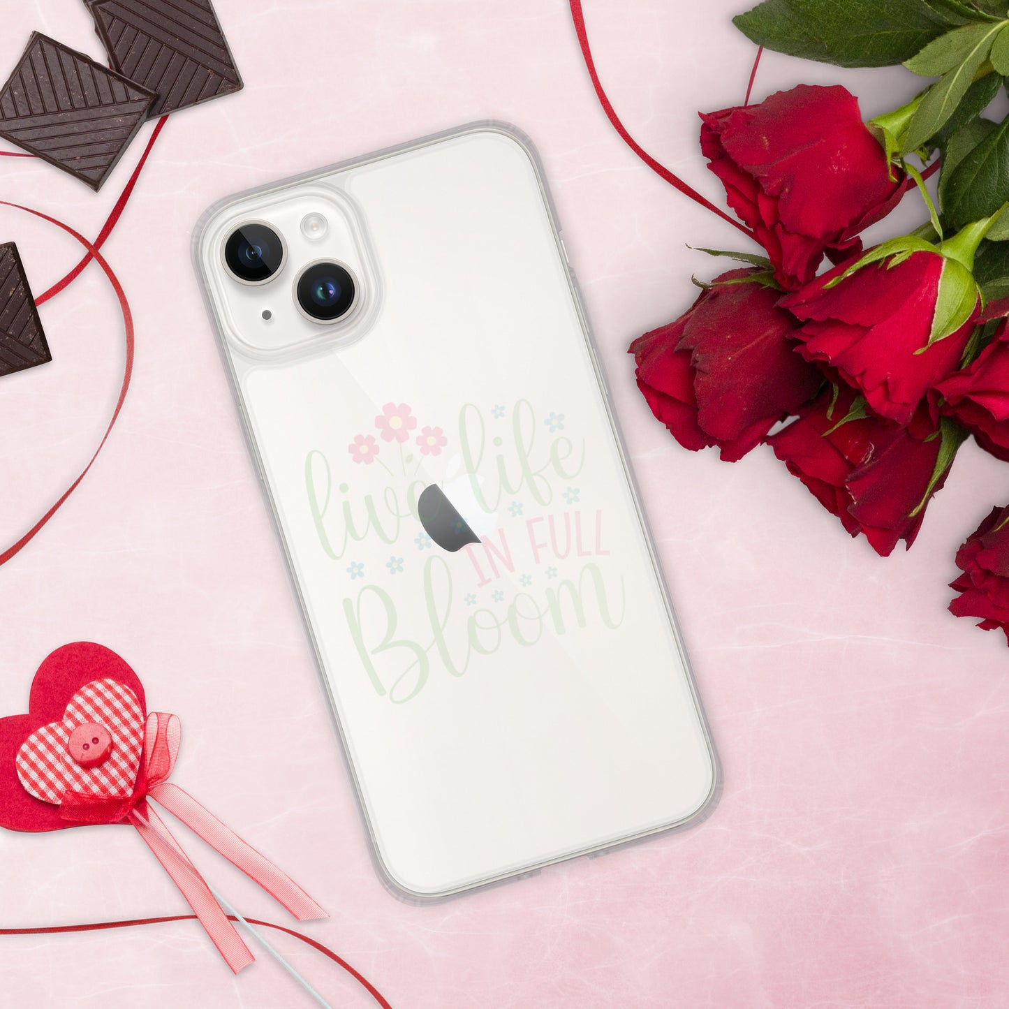 Live Life in Full Bloom Clear Case Cover for iPhone®