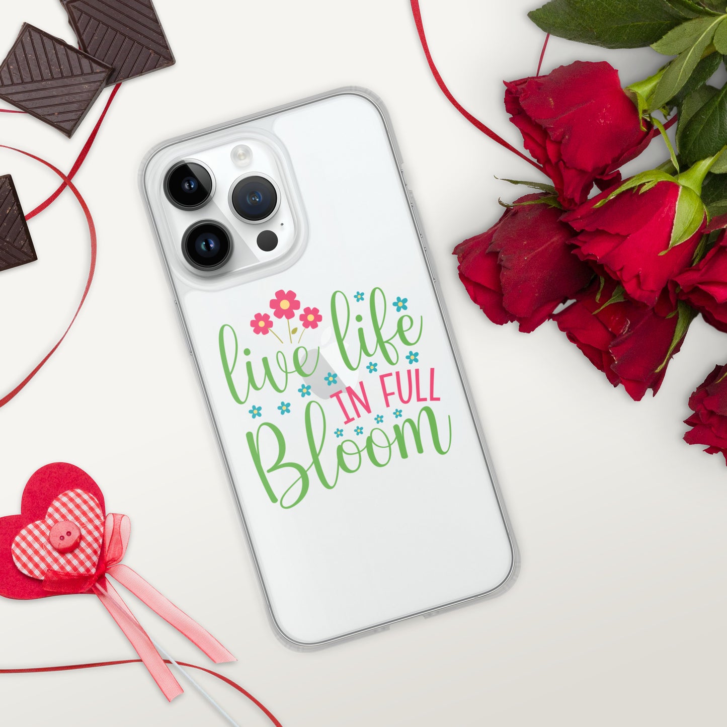 Live Life in Full Bloom Clear Case Cover for iPhone®