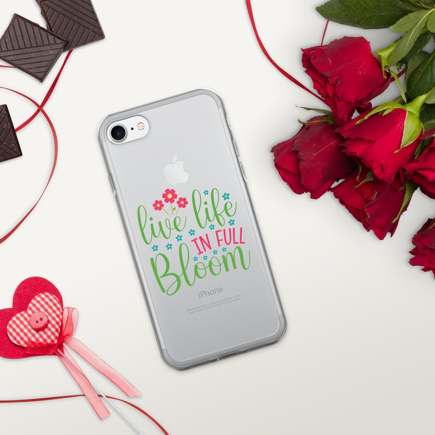Live Life in Full Bloom Clear Case Cover for iPhone®