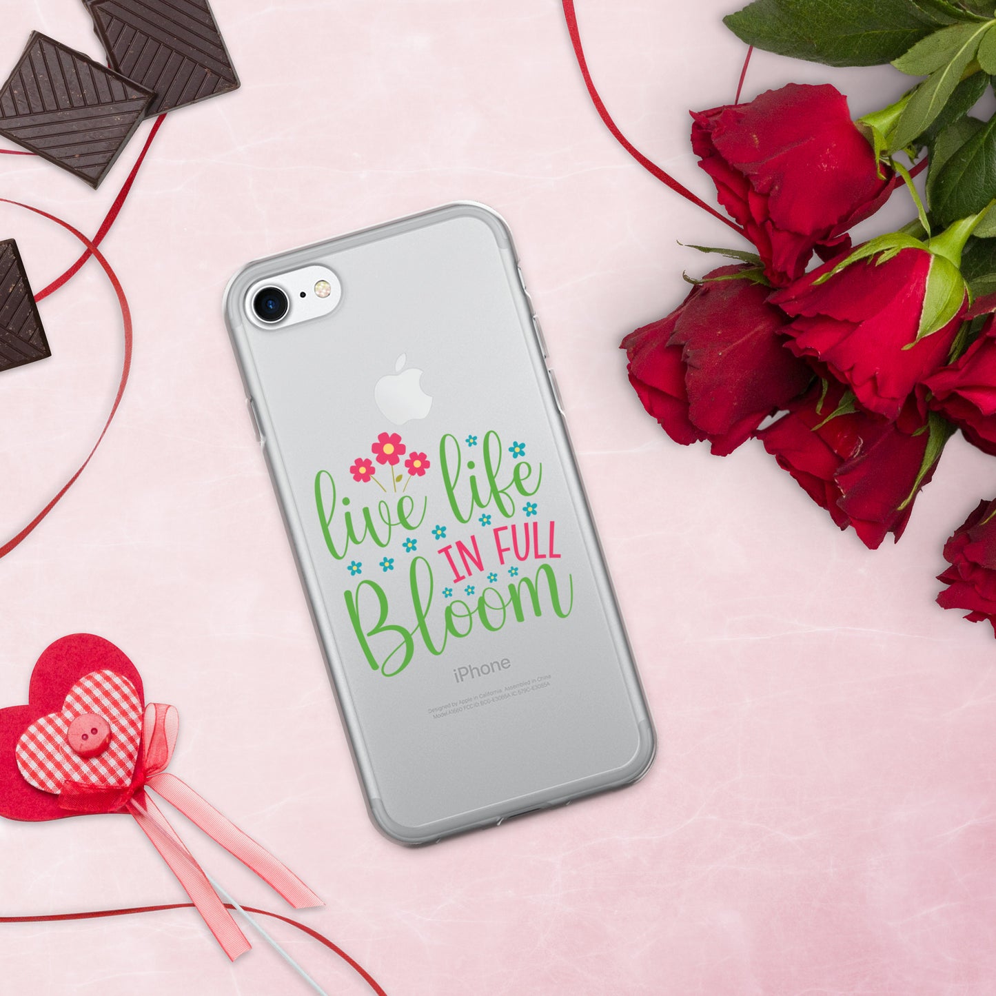 Live Life in Full Bloom Clear Case Cover for iPhone®