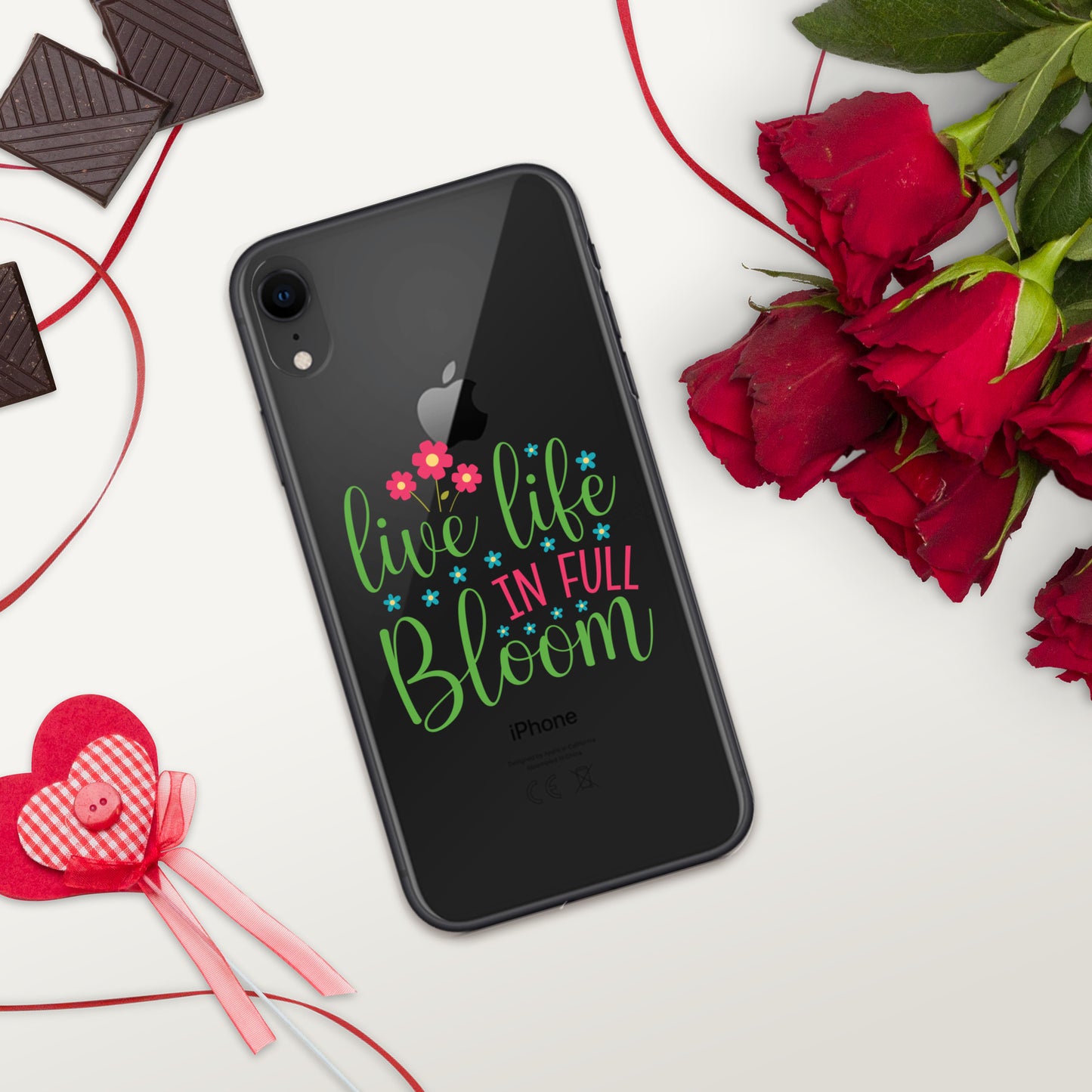 Live Life in Full Bloom Clear Case Cover for iPhone®