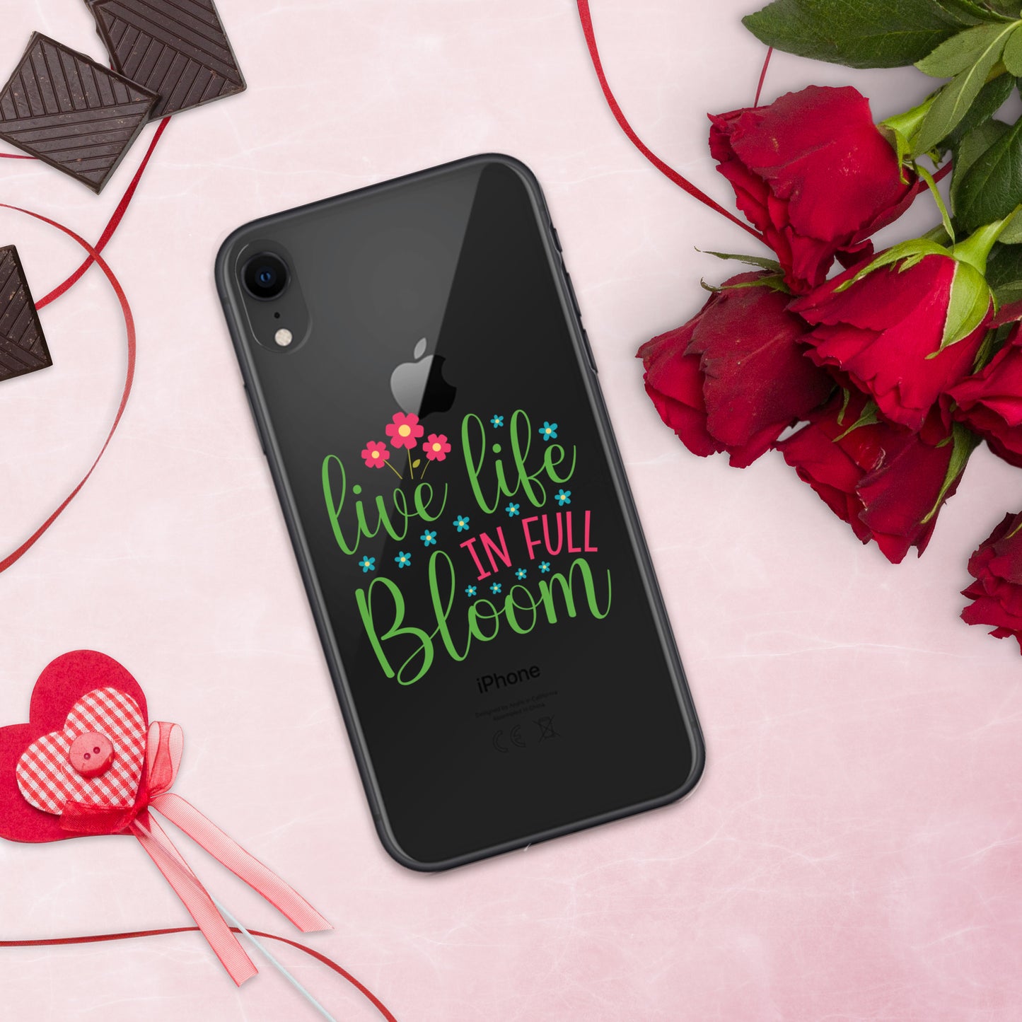 Live Life in Full Bloom Clear Case Cover for iPhone®