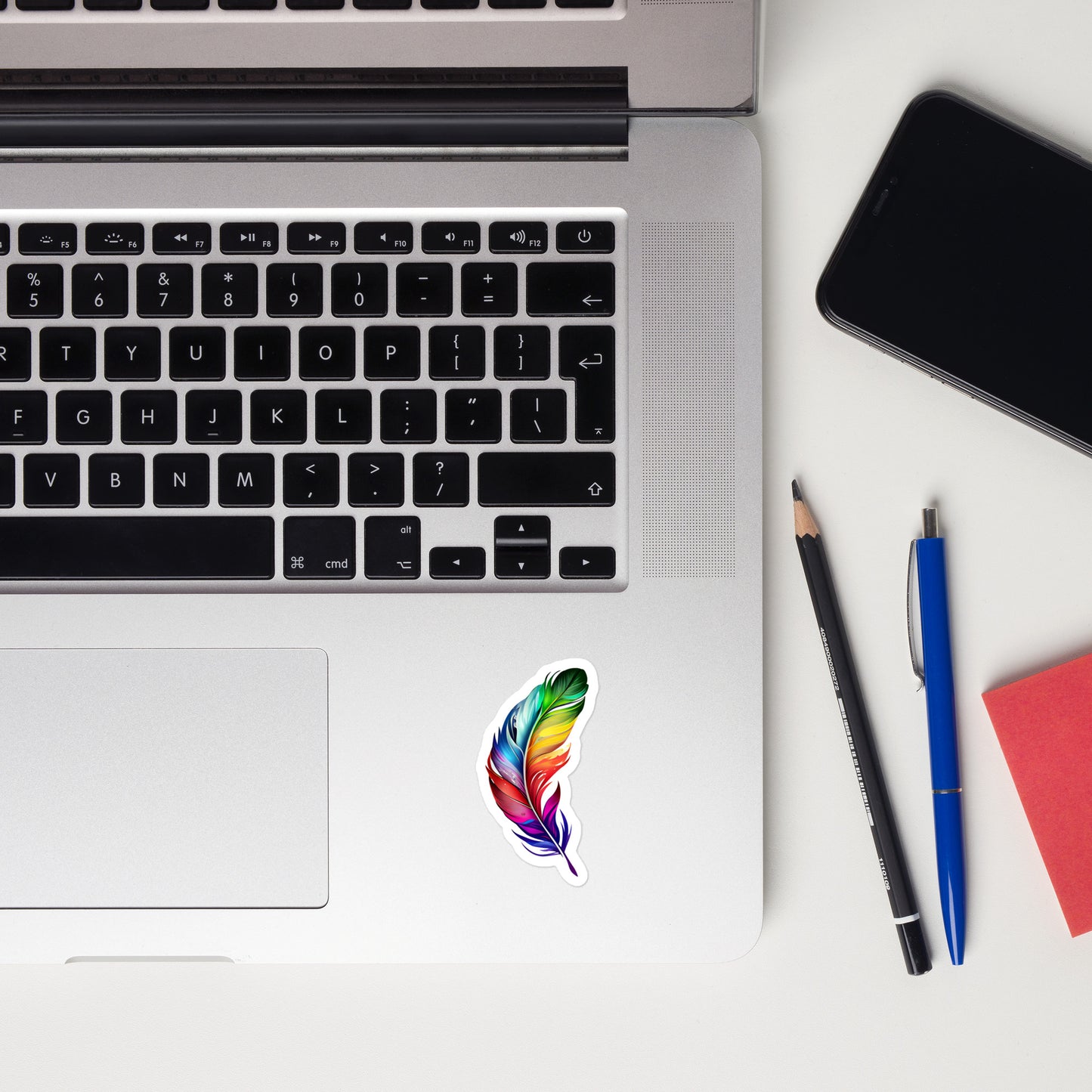 Colorful Feather Designs Bubble-free Stickers in 3 Sizes