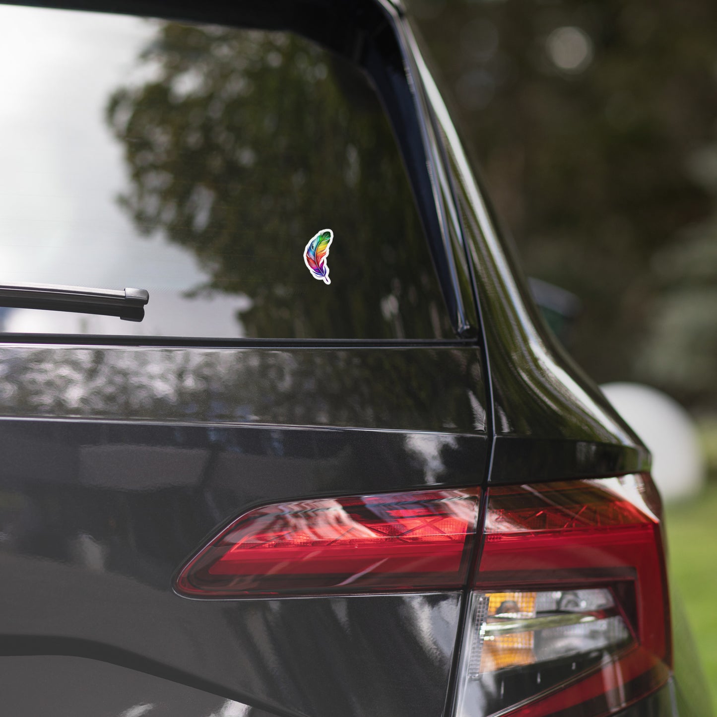 Colorful Feather Designs Bubble-free Stickers in 3 Sizes