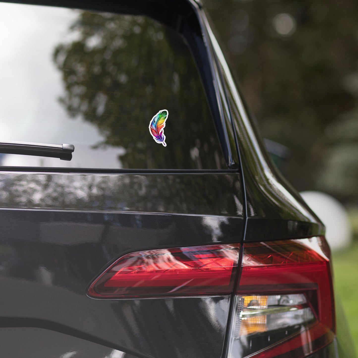 Colorful Feather Designs Bubble-free Stickers in 3 Sizes