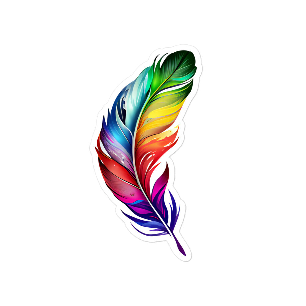 Colorful Feather Designs Bubble-free Stickers in 3 Sizes