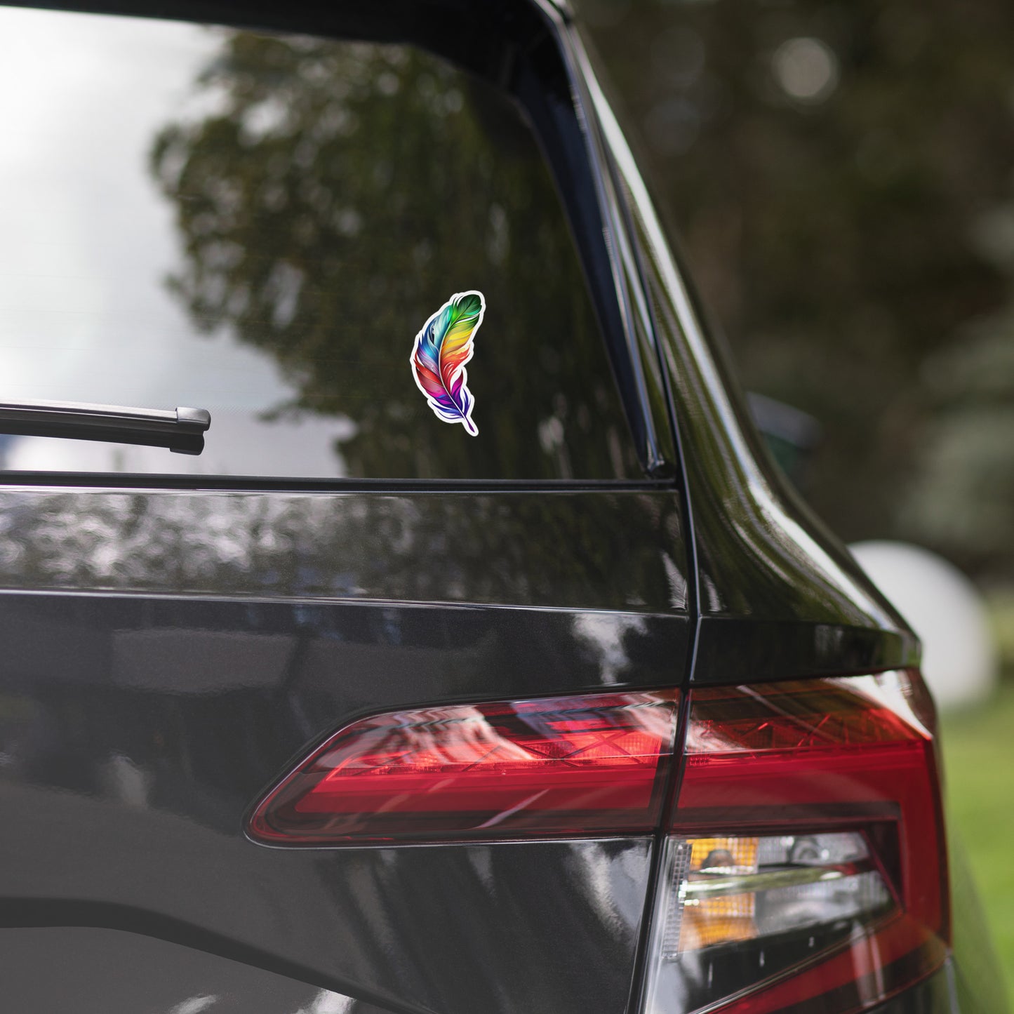 Colorful Feather Designs Bubble-free Stickers in 3 Sizes