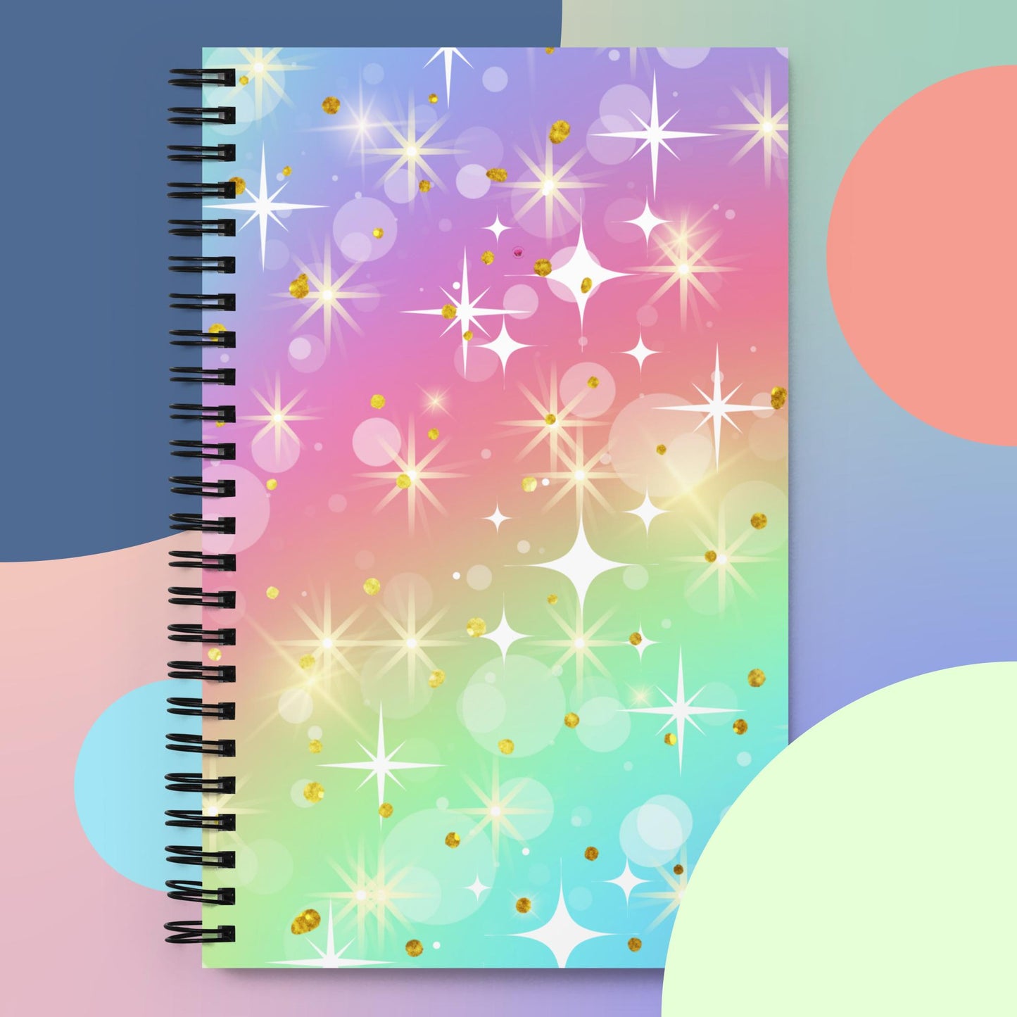 Chakra Colors with Sparkles 140 pages Spiral notebook PC Designs