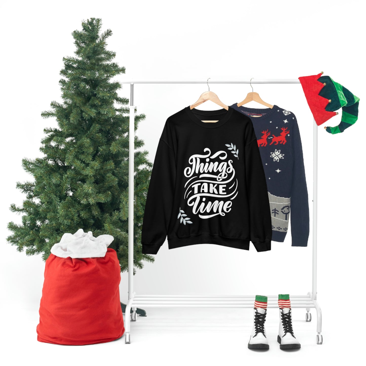 Things Take Time (with leaves) Unisex Heavy Blend™ Crewneck Sweatshirt